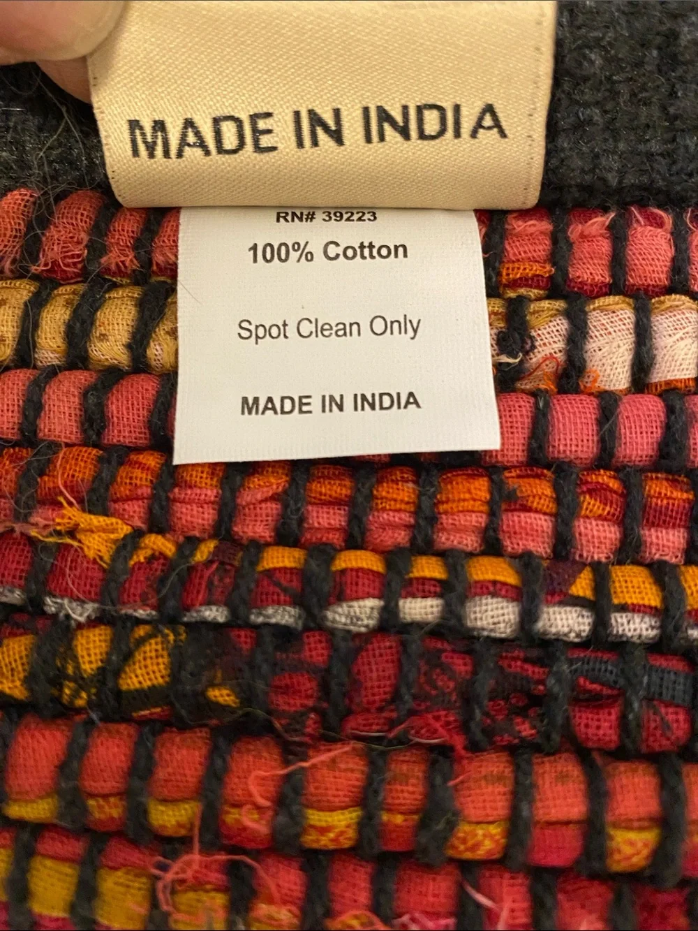 Ramanta Handwoven Red Multi-Color Runner Pair, minimal wear